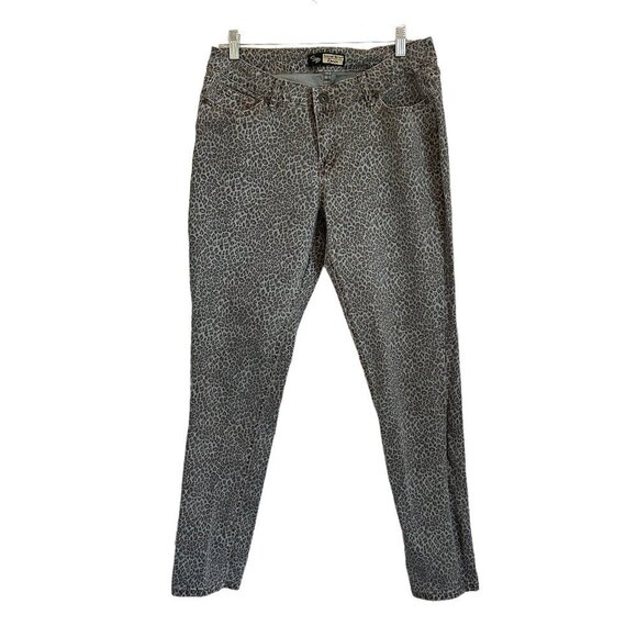 Suzanne Betro 98% cotton leopard animal print grey wash slim fit denim size 12 - Picture 1 of 11